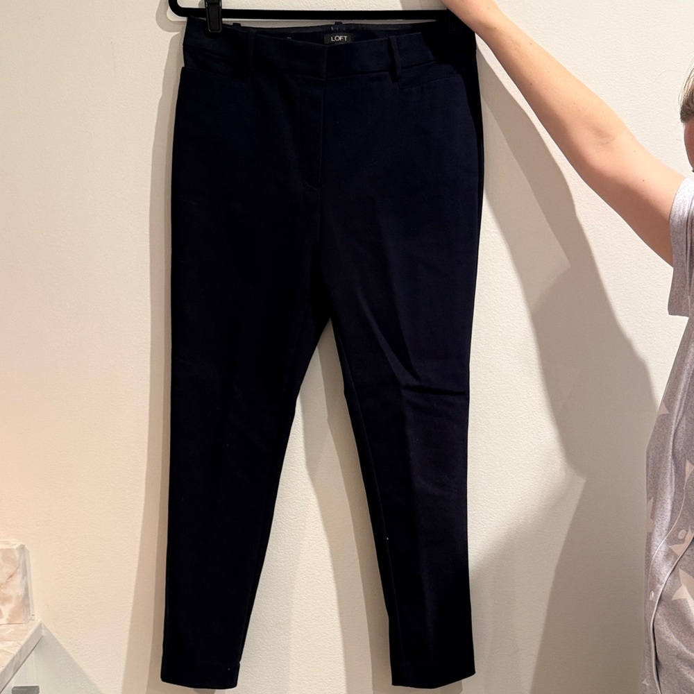 LOFT Navy Slim Ankle Pants